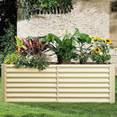 Land Guard 8×4×2ft Galvanized Raised Garden Bed, Planter Boxes Outdoor, Raised Garden Beds Outdoor for Vegetables, Flowers, Herbs, 479 Gallons, Cream Yellow… by GreenHaven Gardens