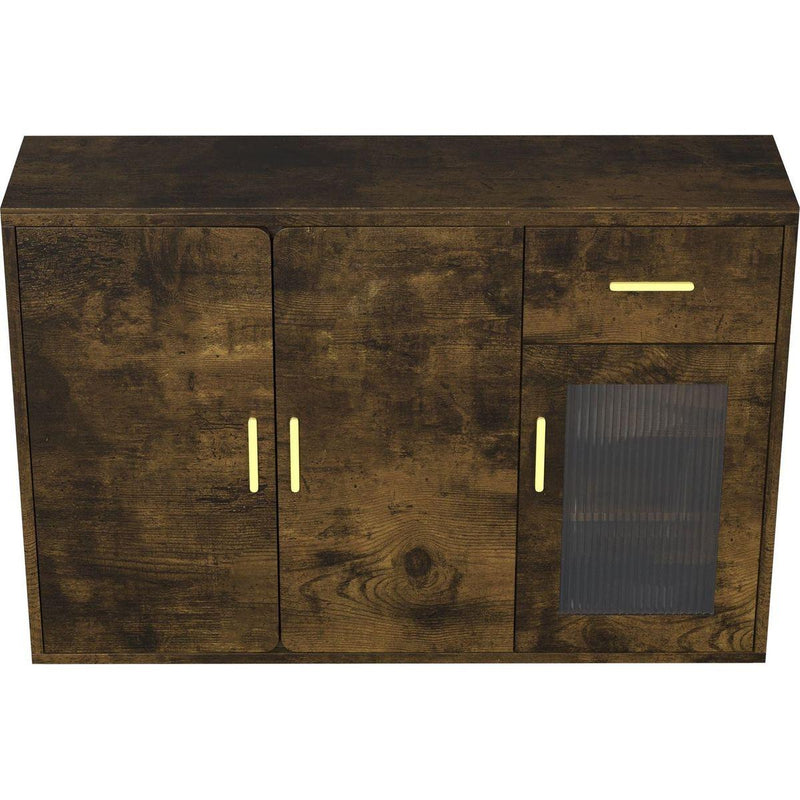 2401Wood Storage Cabinet, Modern Accent Buffet Cabinet, Free Standing Sideboard and Buffet Storage with Door Buffet Sideboard for Bedroom, Living Room, Kitchen or Hallway