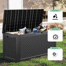 100 Gallon Resin Deck Box, Lockable Outdoor Storage Box for Patio Cushions Storage Furniture,Garden Tools, Pool Supplies, Weatherproof and UV Resistant（Black L） by CozyNest Decor