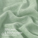 LAMIT Semi Sheer Linen Curtains 45 Inches Long, Light Filtering Panels Bronze Grommet Neutral Drapes for Kitchen/Window/Bedroom, Fresh Green, 2 Panels, 52 x 45 Inch by CozyNest Decor