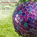 Alpine Corporation 10" Diameter Indoor/Outdoor Glass Mosaic Gazing Globe Yard Decoration, Purple Embossed Tile by GreenHaven Gardens