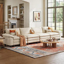 LINSY HOME Oversized Sectional Sofa - 157'' Oversized Corduroy Cloud Couch Deep Seat Modular Sofas Soft Modern Comfy Couches Furniture for Living Room Apartment Office, Beige by CozyNest Decor