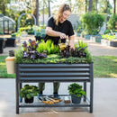 Elevated Raised Garden Bed-V Series, 2' x 4' Garden Beds with Legs & Storage Rack for Patio Porch, 700 Lbs Weight Capacity, Outdoor Planter Boxes for Gardening Herbs Vegetables Flowers, Modern Gray by GreenHaven Gardens