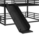 Full Over Full Over Full Bunk Bed with Slide
