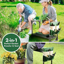 New Upgrade Foldable Garden Kneeler and Seat,Thicker Wider Softer Garden Kneeler with Straps,350lbs Heavy Duty Garden Stool with Tool Bag, Gardening Gift for Women and Men Green by GreenHaven Gardens