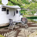 GENIMO Outdoor Rug 10' x 14' Waterproof for Patios Clearance, Reversible Outdoor Plastic Straw Camping Rug Carpet, Large Area Rugs Mats for RV, Camper, Deck, Balcony, Porch, Beach, Coffee&Beige by CozyNest Decor