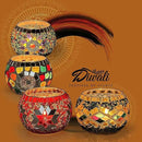 SHMILMH Glass Candle Holder Set of 4, Diwali Gift Votive Candle Holders Handmade Mosaic Glass Tealight Holders Diwali Christmas Table Decorations for Home by CozyNest Decor