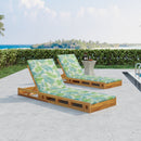 Lounge Chaise Set, Acacia Wood with Water-Resistant Lounge Cushions