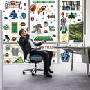 Football Window Clings, Football Party Decorations, Touch Down Party Window Stickers, Green Brown Themed Stickers Decal Gel for Touchdown Party Decor Accessories Set by CozyNest Decor