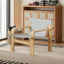 Mid-Century Accent Chair with Wide Armrest & Solid Wood Frame, Detachable and Washable Armchair, Modern Living Room Reading Chairs for Bedroom Sunroom Bedroom Balcony,White by CozyNest Decor
