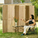 ‌Room Divider Freestanding Folding Pegboard Privacy Screen | 6-Panel Display Stand for Jewelry, Craft Shows, Retail | Natural Wood, Portable & Space-Saving Design by CozyNest Decor