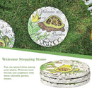 Sungmor 3PC Pretty Garden Stepping Stones, 9.8" Large Concrete Decorative Stones with Beautiful Pattern, Unique Outdoor Lawn Accents, Yard Walkway Flower Bed Wall Shelf Welcome Friends Decorations by CozyNest Decor