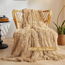 XeGe Plush Faux Fur Throw Blanket, Camel Luxurious 50x60 Shaggy Furry Blanket, Fluffy Microfiber Velvet Couch Throw, Ultra Soft Fuzzy Office Throw, Winter Fall Lap Blanket for Sofa Bed Camel by CozyNest Decor