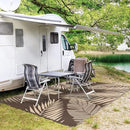 GENIMO Outdoor Rug 4' x 6' Waterproof for Patios Clearance, Reversible Outdoor Plastic Straw Camping Rug Carpet, Large Area Rugs Mats for RV, Camper, Deck, Balcony, Porch, Beach, Coffee&Beige by CozyNest Decor