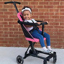 Dream On Me Lightweight and Compact Coast Rider Stroller with One Hand Easy Fold, Adjustable Handles and Soft Ride Wheels, Pink, 365-PINK by TinyTreasures Baby Boutique