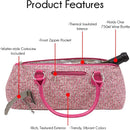 Wine Clutch Bag (Thermal Insulated) Trendy Women’s Carry Tote | Holds Red & White 750mL Bottles | Trendy Fashion | Incl. Portable Waiter-Style Corkscrew (Pink Tweed) by TinyTreasures Baby Boutique