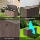 Premium Pro Edition 180 Gallon Lockable Resin Deck Box, Waterproof & UV-Resistant Outdoor Storage Box for Outdoor Cushion Storage, Garden Tools & Pool Accessories Storage, Brown by CozyNest Decor