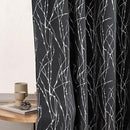Grommets Blackout Long Window Curtains Black Silver-52W*108L 2PCS Drapes for Bedroom by CozyNest Decor