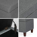 Adeco Chest and Footrest-Square Seat Storage Bench Ottoman, Gray by CozyNest Decor