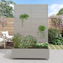 Casaphoria Metal Raised Garden Bed with Trellis and Wheels, 72"x47"x16" Planter Box for Climbing Plants, Vegetables & Vines, Features Drainage Holes and Privacy Screen (Grey-Louvered) by GreenHaven Gardens