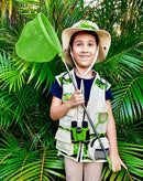 Bug Hunting Kit, Green Safari Vest, Hat, Binoculars, Lg. Butterfly Net, Bug Container, Whistle, Flashlight, Magnifier, Thermostat, Compass, Age 3+ by TinyTreasures Baby Boutique