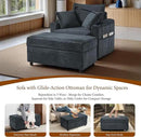 Accent Chair with Storage Ottoman Upholstered Living Room Chairs for Reading Chair with Chaise Lounge Chairs Indoor, Comfortable Armchair for Bedroom by CozyNest Decor