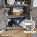 Corner Bathroom Cabinet, Farmhouse Small Corner Cabinet with Barn Door & Adjustable Shelf, Storage Cabinets for Bathroom, Kitchen, Living Room, Grey Wash by CozyNest Decor