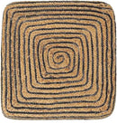 REDEARTH · Cube Pouf Foot Stool Ottoman - Jute Braided Pouffe Poof Accent Sitting Footrest for The Living Room, Bedroom, Nursery, Lounge 50% Jute 50% Cotton Set of 2 (14.5”x14.5”x16”; Natural Black) by CozyNest Decor