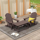 WO Home Furniture Adirondack Chairs Table Set of 3 PCS Outdoor Folding Chairs Coffee Table Weather/UV Resistant for Lawn, Garden, Bon Fire, Balcony (Dark Brown) by GreenHaven Gardens