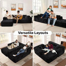 104" Cloudy Sectional L Shaped Couch for Living Room, No Assembly Required, Modular Comfy Sofa with Deep Seat, Fluffy Couch with Sleeper Chaise for Apartment Lounge (Black) by CozyNest Decor
