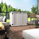 HOMSPARK Storage Shed Weather Resistance, Multi-Purpose Outdoor Storage Cabinet Waterproof, Outdoor Storage Cabinet for Garbage Cans, Lawnmower, Garden Accessories (Off White, Standard-26 cu ft) by GreenHaven Gardens