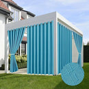 HolidayIdeas 4 Panels Linen Outdoor Curtains for Patio Waterproof Teal Gazebo Privacy Curtains 110" Wide x 95" Long-Indoor/Outdoor Wide Curtains Weatherproof for Pergola, Porch, Backyard, Deck by CozyNest Decor
