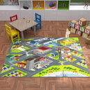 KC Cubs 3x5 City Streets Car Road Rug – Educational Non-Slip Play Mat for Kids, Toddlers, Nursery, Classroom, Playroom, Baby Daycare, Boy Girl Carpet by TinyTreasures Baby Boutique