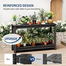 Outdoor Console Table, 48" Weather Resistant HIPS Patio Side Table, 440LBS Weight Capacity, 2-Tier Multifunctional Buffet Bar Storage Organizer for Garden Deck, Black by GreenHaven Gardens