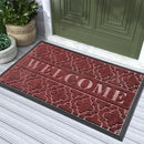 Yimobra Welcome Mat Outdoor Indoor, All-Season Waterproof Front Door Mat Outside Entrance, All-Weather Heavy Duty Non-Slip Doormat, Low Profile Porch Patio Entrance Mats, 36x24, Red by CozyNest Decor