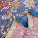 Boho Blanket, 100% Cotton Farmhouse Decorative Throw Blanket, 60"x80" Reversible Bohemian Throw Blanket, Purple All Season Muslin Breathable Woven Blankets Quilt by CozyNest Decor
