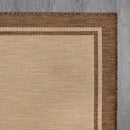 CAMILSON Outdoor Rug 6x9 Bordered Natural Brown Modern Area Rugs for Indoor and Outdoor Patios, Kitchen and Hallway Mats, Washable Porch Deck Outside Carpet (Border Jute, 6 x 9) by CozyNest Decor