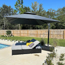 PURPLE LEAF 10FT Cantilever Outdoor Umbrellas Large Patio Umbrella Hanging Double Top Square Offset Umbrella with 360°Rotation Tilting Umbrella Outdoor Patio, Grey by GreenHaven Gardens