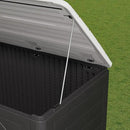 HOMSPARK Storage Shed Weather Resistance, Multi-Purpose Outdoor Storage Cabinet for Backyards and Patios, Horizontal Storage Shed for Lawnmower, Patio Accessories (Black & White, X Large - 48 cu.ft) by GreenHaven Gardens
