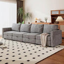 mestyl Modular Sectional Sofa Convertible Sofa Couch Set with Storage for Living Room, Modern 4 Seater Modular Sectional Couch (Grey) by CozyNest Decor