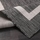 Bordered Outdoor Rug 8x10 Washable Outside Carpet for Indoor Patio Porch Waterproof Easy Cleaning Non Shedding Area Rugs Gray 8 x 10 by CozyNest Decor
