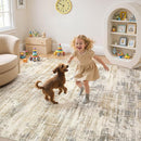 Area Rug for Living Room: 12x15 Washable Neutral Abstract Modern Soft Rugs Non Slip Indoor Floor Stain Resistant Large Carpet for Bedroom Dining Room Office Nursery - Golden Brown by TinyTreasures Baby Boutique