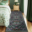 Runner Rug for Entryway: 2x6 Kitchen Rugs Non Slip Washable Ultra-Thin Soft Floral Carpet Indoor Floor Stain Resistant Carpets for Hallway Bedroom Kitchen Laundry Bathroom Dorm Dark Green by TinyTreasures Baby Boutique