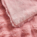 Lotus Karen Faux Fur Blanket Old Pink - Big Bubble Rabbit Fluff King Blankets for The Bed, Large Fluffy Fuzzy Cozy Blanket, Thick Furry Plush Shaggy Blankets, 108x90 Inches by CozyNest Decor