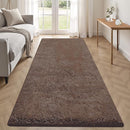 2x6 Runner Rug for Bedroom: Fluffy Shag Soft Washable Rugs Small Fuzzy Plush Indoor Carpet for Hallway Bedside Dorm Kids Girls Boys Room (Coffee, 2'x6') by TinyTreasures Baby Boutique
