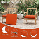 Patio Chair Cushions 22 X 22 X 4 Inch Waterproof Outdoor Seat Cushions for Patio Furniture, Outdoor Sofa Couch Pads with Ties & Handle, Set of 2, Orange by GreenHaven Gardens