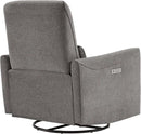 CHITA Power Recliner Chair Swivel Glider, FSC Certified Fabric Living Room Reclining Sofa Chair with Lumbar Support, Metal Grey by CozyNest Decor