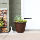 Sunnydaze 24-Inch Anjelica Large Plastic Pot for Plants - Outdoor Polyresin Round Planter with Drillable Drainage Holes - Rust by CozyNest Decor