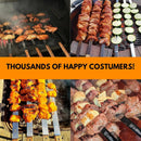 Premium Kabob Skewers 23 inch Long and 5/8 inch Wide Stainless Steel Flat Reusable Metal Skewers for Grilling BBQ - Chicken Kebab, 8pc Set with Bag by GreenHaven Gardens