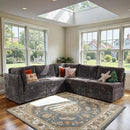 Modular Sectional Sofa with Chaise U Shaped Sectional Couch for Living Room, 5-Seater Comfy Cloud Couches, Plush Corduroy, Gray by CozyNest Decor